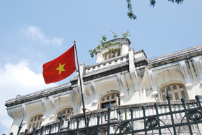 colonial architecture in ho chi minh city, vietnam